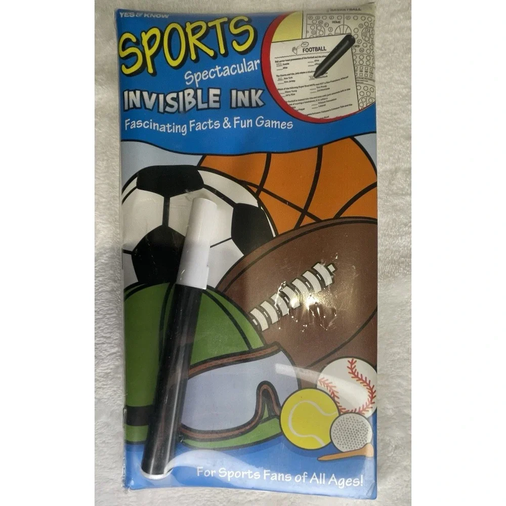 Yes & Know Invisible Ink Book Sports Spectacular Facts & Fun Games Travel